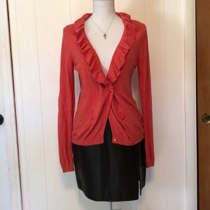 🍌 Republic Double Breasted Ruffle Cardigan